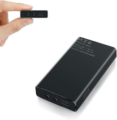 64GB Registratore Vocale Professionale con Attivazione Vocale, 2500mAh Registratore Audio con Durata Della Batteria di 288 ore e 365 Giorni in Standby - Portatile Magnetico USB