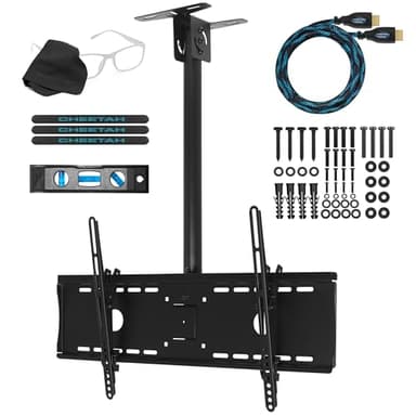 Cheetah APLCMB - Supporto a soffitto per TV da 32-75", orientabile a 360°, per televisori da 32-75", display più recenti fino a 100", 74,8 kg, VESA 600, si estende da 41 a 64 pollici dal soffitto,