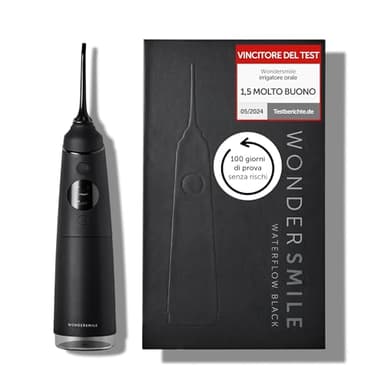 Wondersmile Irrigatore orale Pro – Vincitore del test 2024-100 giorni di prova senza rischi - Tecnologia SmoothFlow per una cura ottimale dei denti e delle gengive - 4 modalità (Ultimate Black)