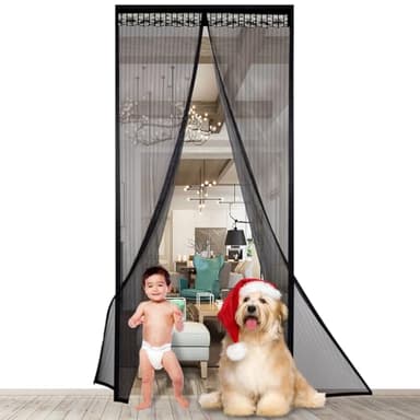 Zanzariera Magnetica, 140x240 CM Zanzariera Magnetica per Porta, Rete Fine,si Chiude da Sola, Non perforato per proteggere dalle zanzare Adatto per camere dei bambini, camerette e balconi