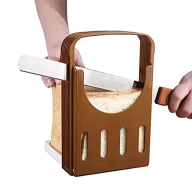 Ncheli Affettatrice per Pane Toast,Affettare Sandwich Utensili Pieghevoli con 4 Spessori Affettatrice di per pane fatto