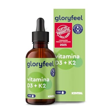 Vitamina D3 K2 50ml in Gocce, Colecalciferolo 1000 UI per Goccia + Vitamina, Menachinone Premium 99,7+% All Trans MK7 (K2VITAL® di Kappa), Integratore Naturale con Pipetta Dosagocce