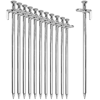 COM-FOUR® 12x picchetti per tenda in acciaio - Picchetti lunghi e robusti per il campeggio e l'outdoor - ideali per terreni normali e duri - 30 cm