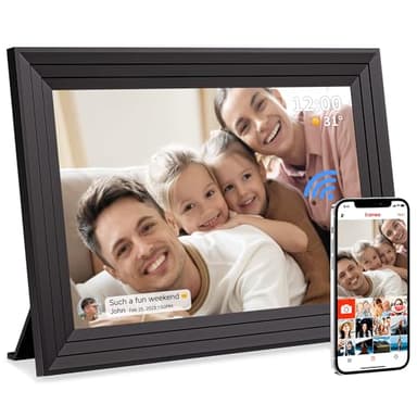 Cornice Digitale Foto WiFi Portafoto - 10,1 Pollici 1280 x 800 HD Memoria 32 GB Cornici Digitali Elettronica per Video Rotazione Automatica IPS Touch Screen con l'App Frameo Album Fotografico Luakug