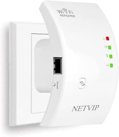 NETVIP Ripetitore WLAN WiFi Amplificatore Range Extender 300 Mbps Multifunzione Mini Signal Booster Wireless Access Point 2.4 GHz con funzione WPS Willt IEEE802.11n/g/b