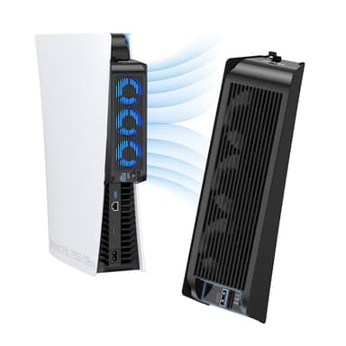 Accessori di raffreddamento per PS5, ventola di raffreddamento KIWIHOME PS5 con LED, controllo automatico della velocità e hub USB 3.0 per dischi PS5 ed edizione digitale, non per PS5 Slim & PS5 Pro