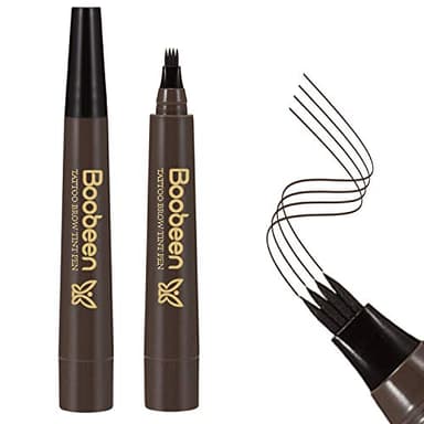 Boobeen Matita per sopracciglia liquida waterproof - Matita per sopracciglia Microblading con applicatore a punta a forchetta - Crea sopracciglia dall'aspetto naturale senza sforzo