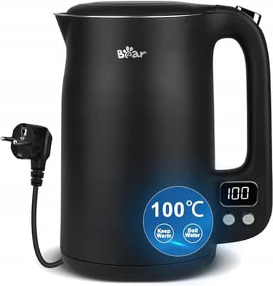 Bear 1,7L In Acciaio Inox 304 Con Bollitore A 11 Temperature, Protezione Contro L'Ebollizione A Secco Da 1800w, Doppia Protezione Contro Le Scottature, Controllo Di Precisione A Led 40°C-100°C