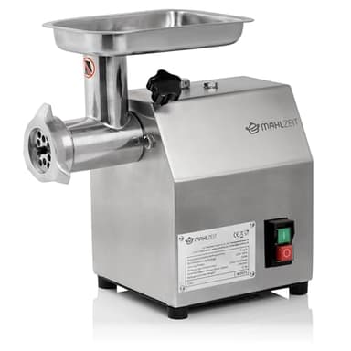 Mahlzeit Tritacarne elettrico professionale in acciaio inox | 250W - 75kg/h | Macchina per carne per salsicce di qualità gastronomica| Tritacarne con riempimento