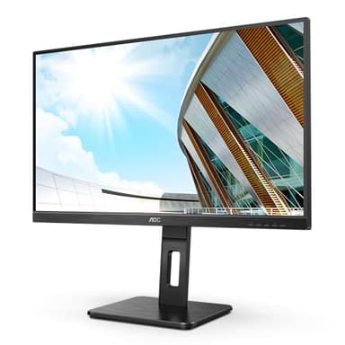 AOC 24P2QM - Monitor Full HD da 24 pollici, altezza regolabile (1920x1080, 75 Hz, VGA, DVI, HDMI, DisplayPort, hub USB), colore nero