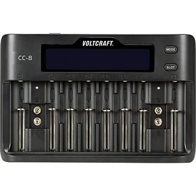 VOLTCRAFT CC-8 Caricabatterie universale LiIon, LiFePO, NiMH, NiCd A, Stilo (AA), Ministilo (AAA), Mini (AAAA), Blocco