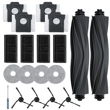 BAMBOOST Set di 21 accessori per robot aspirapolvere Dreame X40 Ultra Complete/ X40 Ultra/X40 Master/ L40 Ultra Robot, 2 spazzole principali, 4 filtri, 4 tamponi, 4 sacchetti per polvere, 6 spazzole