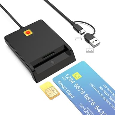 Lettore smart card firma digitale, Lettore Smart Card Tessera Sanitaria,Firma Digitale e CRS/CNS, CAC Dod, Nazionale dei Servizi TS-CNS,SPID,Compatibile con Windows 10 e Windows 11
