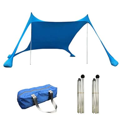 Zceplem da Spiaggia, da Spiaggia Antivento, Ombrellone Portatile con 2 Pali in Alluminio, 1 Borsa per Trasporto, Perfetta per La Spiaggia, Campeggio, La Pesca (210x150x170cm)