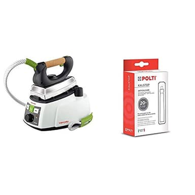 Polti Vaporella 535 Eco_PRO Ferro da Stiro a Vapore con Caldaia, Tappo di Sicurezza, 4 Bar, 1750 W, 0.9 Litri, Alluminio, Bianco & Kalstop PAEU0094 Anticalcare per Apparecchi a Caldaia
