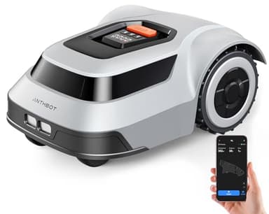 ANTHBOT Pion Robot Tagliaerba da giardino - 1000㎡, con Max 180m Filo Perimetrale, Mappatura Automatica, Rilevamento Automatico dei Punti di Rottura dei Fili, Efficienza di Taglio 300%, Silenzioso 55dB