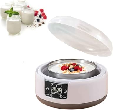 Generico Macchina per Yogurt probiotico, 1,2L Completamente Automatica, yogurtiera con Controllo della Temperatura e del Tempo, Macchina per Yogurt con 5 vasetti di Vetro per Yogurt Greco