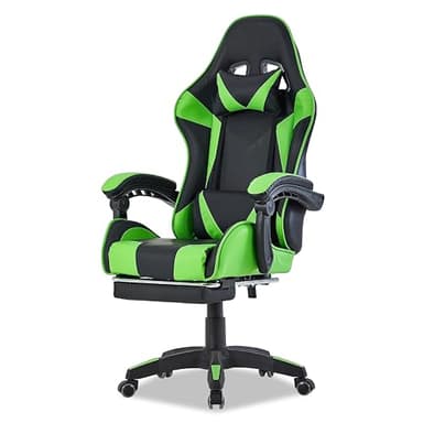 Walden Sedia da gaming, ergonomica, da ufficio, da gaming, schienale regolabile, sedia girevole da corsa, ufficio, computer, ergonomica, videogioco (Verde)