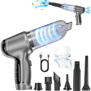 WYRIAZA Aspirapolvere Auto Potente, 9700Pa Aspirabriciole Senza Fili, Mini Aspirapolvere Portatile, 5000mAh Aspiratore Auto Potente, Aspira Briciole Portatile Wireless 3 in 1 per Divani