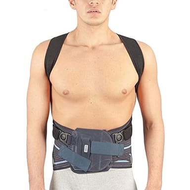 Aurafix Busto ortopedico dorso-lombare con stecche modellabili estraibili e spallacci imbottiti, per prevenire un'eccessiva cifosi dorsale. Altezza max 26 CM (S)