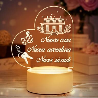Regali per Casa Nuova - Luce Notturna in Acrilico, Idee Regalo Casa Nuova, Regalo per Casa Nuova Amici, Regalo Casa Nuova Coppia, Regalo per la Nuova Casa per Familiari, Parenti, Amici e Colleghi