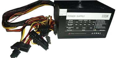 Alimentatore PSU per PC, Spina EU - 600W, ATX PSU, ventola 120mm - 3xSata, 2xMolex, 1x20+4pin, 1x4pin, 1x6pin- 2 anni di garanzia