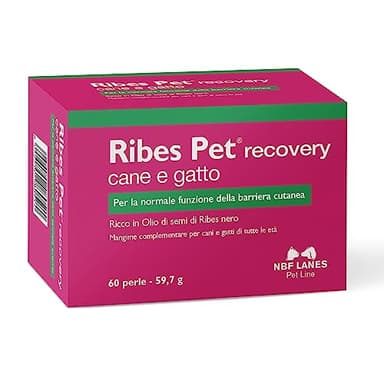 NBF Lanes | Ribes Pet Recovery Cane e Gatto, 60 Perle Appetibili, per la Normale Funzione della Barriera Cutanea