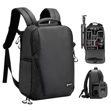 TARION TR-L Zaino per Fotocamera Borsa per Fotocamera Impermeabile con Scomparto per Laptop da 14'', Zaino Professionale di Grande Capacità con Copertura Antipioggia per Fotocamera DSLR SLR Obiettivo