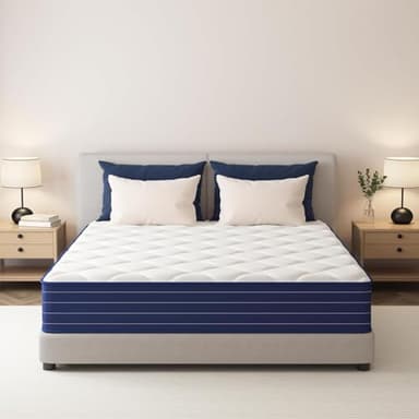 PurrJoys Materasso Matrimoniale 160x190x25cm, Memory Foam e Molle Insacchettate, Rigidità Media, Traspirante, Isolamento del Movimento, Certificato CertiPUR-US® e Oeko-TEX®, Senza Fibra di Vetro
