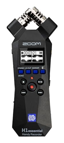 Zoom H1essential- Registratore Stereo Digitale, Registratore Vocale Professionale con Display OLED 0,96'' e Porta USB-C High Speed 2.0, Registratore Audio Compatibile con Mac Pc e IOS, Autonomia 10h