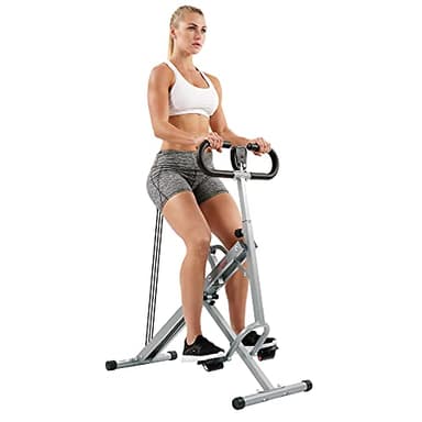 Sunny Health & Fitness Macchina per vogatore e squat assistita con movimento del cavallo - Attrezzatura per allenamento completo del corpo per palestra domestica - Modello n. 077S