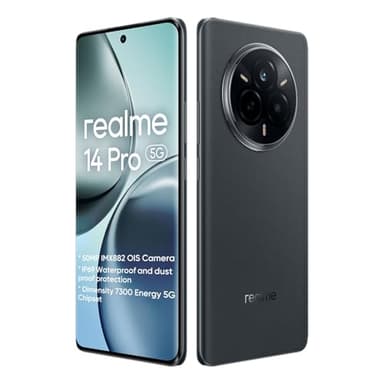 realme 14 Pro 5G Smartphone 8+256GB,50MP IMX882 OIS Camera,Dimensity 7300 processeur,120Hz 6.77'' Curved Vision Display,5260mAh Titan Battery,Nero