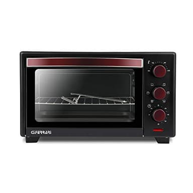 G3 Ferrari G10135 Forno Elettrico Ventilato "Il Moro 20 Plus",1380W, 20 Litri, 100 - 230°C, Antiaderente, Nero / Rosso