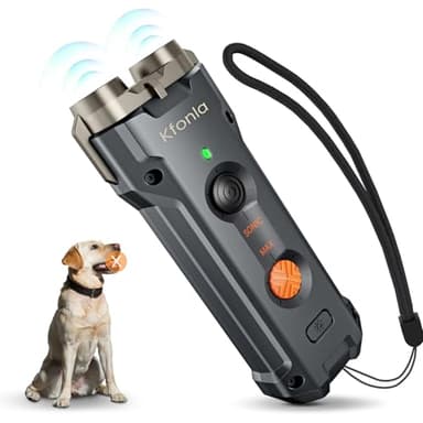 Kfonla Antiabbaio per Cani, Dispositivo Anti Dog Barking con Torcia,Ricaricabile Antiabbaio per Cani Ultrasuoni, Anti Dog Ultrasound per Uso Interno ed Esterno