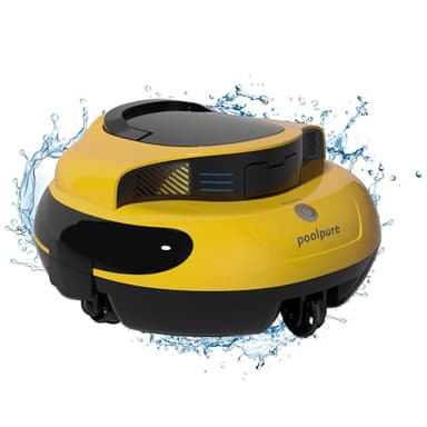 POOLPURE Pool Robot, 120 minuti Powerful Cleaning, Double Motor, IPX8 Waterproof, LED Indicators, Wireless Pool Robot con batteria, Above Ground/Built-in Flat Pool