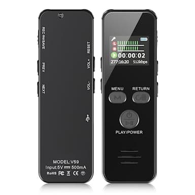 Howabo 60ORE Registratore Vocale, 64GB Custodia in Metallo, con Attivazione Vocale e Password, USB C Registrazione Audio per Conferenze Riunioni Colloqui Classe
