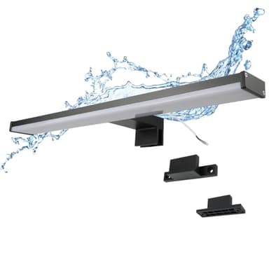 Alpinaluz Applique LED per specchio da bagno 40 cm, nero, alluminio, IP44, 8 W, 810 lm, luce bianca neutra 4000 K, CRI>80, lampada per specchio, montaggio versatile su specchio, parete o mobile