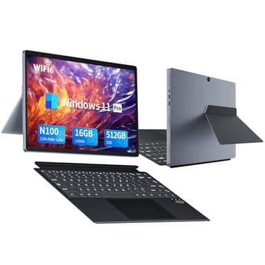 Portatile PC touch 2 in 1, Notebook 16GB LPDDR5 + 512GB SSD, Alder Lake N100 CPU da 14,1 pollici fino a 3,40 GHz, Laptop 1920 x 1200 FHD, BT 5.2, WiFi 6, Windows 11, Type-C, tastiera retroilluminata