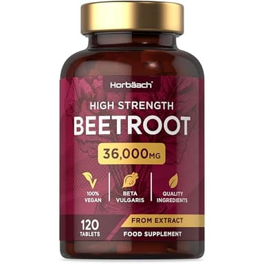 Barbabietola Rossa Integratore | 36.000mg | Stimolatore Ossido Nitrico | Beetroot Supplement | Alto Dosaggio | 120 Compresse Vegane | di Horbaach