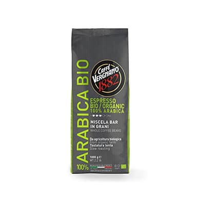 Caffè Vergnano 1882 Caffè in Grani 100% Arabica Bio- 1 confezione da 1 Kg