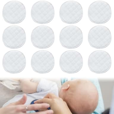 GLPRKOW 12 Pezzi Coppette Assorbilatte Riutilizzabili, Lavabili e Delicate sulla Pelle - Cotone di Bambù Naturale, Antifuga, Assorbenti e Ultra Morbide per l'Allattamento