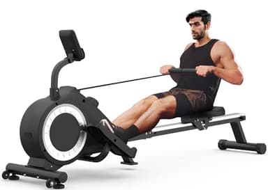 Vogatore per casa con 16 Livelli Resistenza, vogatore pieghevole per casa, Sistema Magnetico, Vogatore Indoor per Palestra Domestica, Vogatore Silenzioso con Monitor LCD