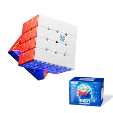Moyu Aosu V7 4x4 Magnetic Speed Cube, 4 by 4 Flagship Edition Cube, 96 Magnets, Anti-Stick Design Adjustable Elasticity Stickerless Magic Cube (Standard)