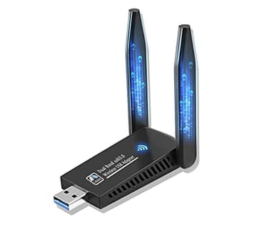 1300Mbps Dual Band Chiavetta Wifi USB per PC, 5Ghz 2.4Ghz 5dbi Alto Guadagno 2 Antenna USB 3.0 per PC, Plug and Play Chiavetta Fisso, per Windows 11 10 8 7 Vista XP