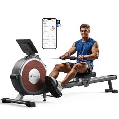 MERACH Vogatore per Casa Magnetico, Bluetooth Vogatore Professionale per Casa, 16 Livelli di Resistenza, Aggiorna la guida di scorrimento in lega, Ultrasilenzioso e stabile, Carico Massimo 160 kg