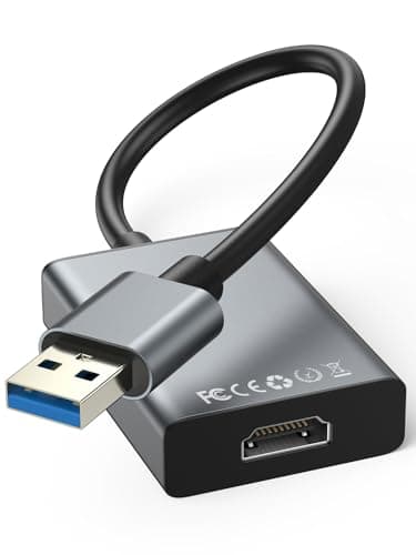 Adattatore da USB a HDMI, Adattatore Audio Video da USB 3.0/2.0 a HDMI HD 1080P Convertitore Multi Monitor per PC, Laptop, Proiettore, HDTV, Cavo da USB a HDMI Compatibile con Windows XP/7/8/8.1/10/11