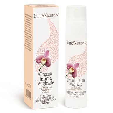 Crema Intima Vaginale ● Con Probiotici, Acido Ialuronico, Mannosio, Calendula, Malva ● Allevia irritazioni, previene la secchezza, riequilibra flora batterica e idrata zona vaginale ● 50 ml