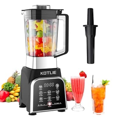 KOTLIE Frullatore grande per frullati/latte di soia/alimenti per bambini/succo/burro di noci ecc. con 8 programmi, autopulente, grande capacità di 2 litri, senza funzione di riscaldamento (BS-0212)