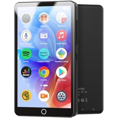 Lettore MP3 da 80 GB con Bluetooth e WiFi, MP3 e MP4 Musicale Lettore con Fotocamera, Lettore Video Schermo Tattile da 4,02 pollici 1080P, Lettore MP3 Android con Spotify, Audible, Deezer, Play Store
