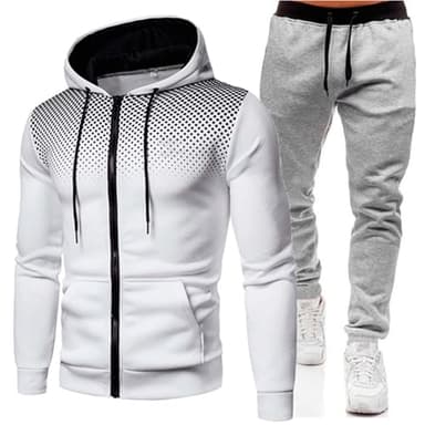 Tuta Uomo Completa Tuta Da Ginnastica Uomo Invernale 2 Pezzi Felpa Con Cappuccio e Pantaloni Set Giacca Da Jogging Suit Felpata Completo Palestra Uomo Abbigliamento Sportiva Tute da Uomo in Offerta